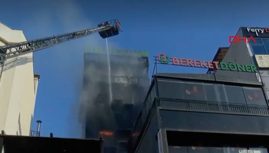 İstanbul-Pendik’te 7 katlı otelde yangın