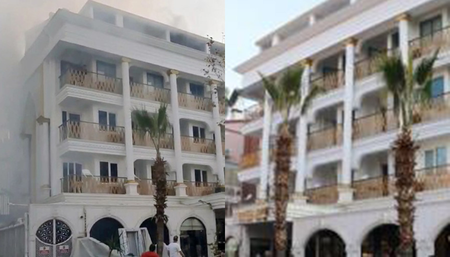 Antalya’da depremzedelerin de kaldığı otelde yangın