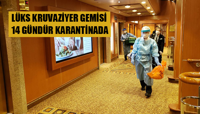 Lüks kruvaziyer gemisinde 61 kişiye koronavirüs bulaştı